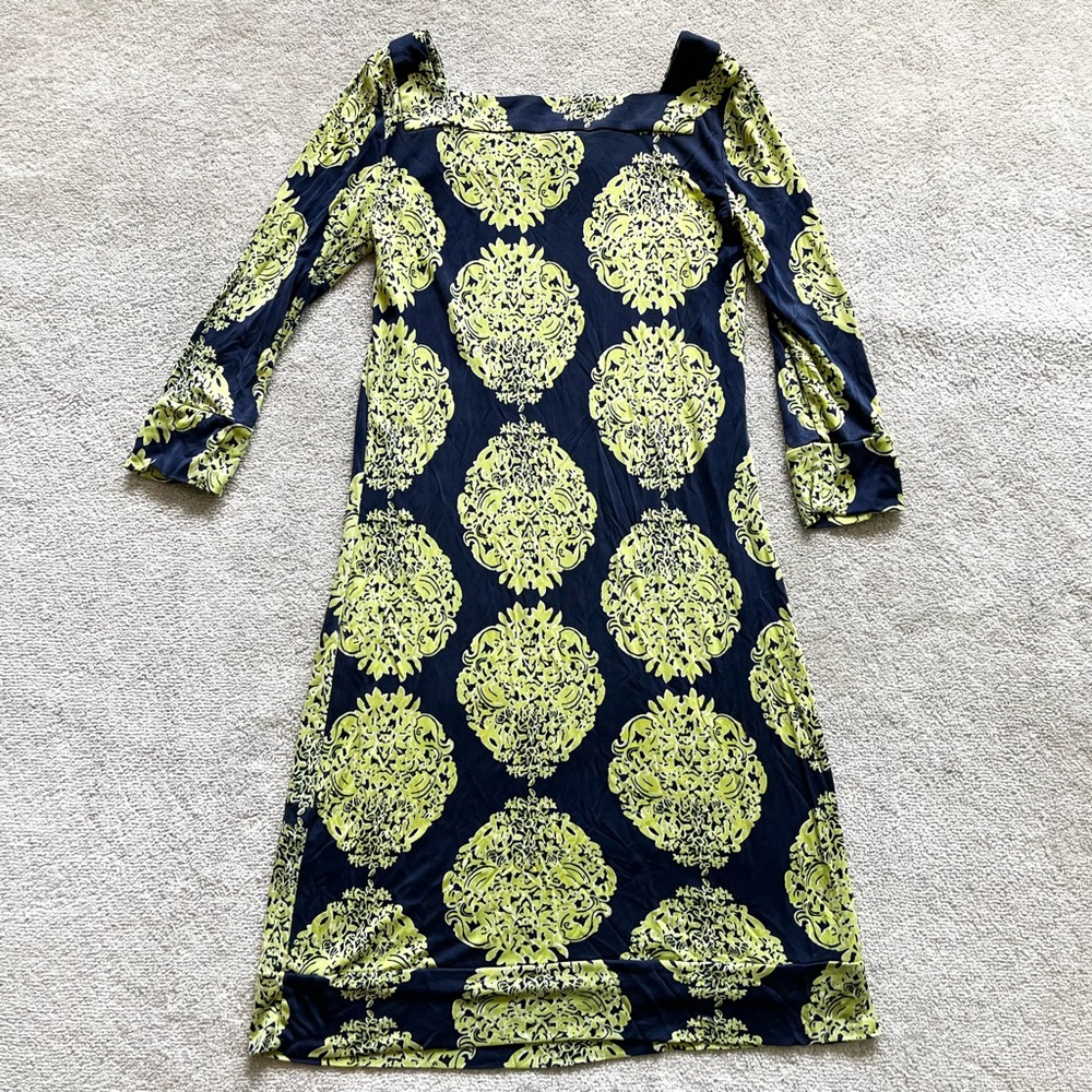 LILLY PULITZER 100% SILK NEWPORT SQUARE NECKLINE DRESS SIZE 2 ROMANTIC CHIC - Picture 2 of 10